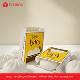  EFT21J - Túi giấy đựng bánh bao - Trắng - In vàng & nâu - 20x13.5x5.5 cm 