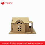  EFK07N - Nhà giấy lắp ráp bằng carton - Mẫu 14 - 16x14x9 cm 