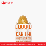  EFT2T2C - Túi bánh mì trắng in cam - "Món ngon đường phố" - 24x9,5x4,5 cm 