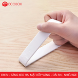  EBK7x - Băng keo 2 mặt xốp vàng - Độ dài 5m - Nhiều size 