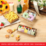  EFHP1N - Combo 25 hộp giấy kraft thực phẩm - Nắp PET - Nâu - 10.5x10.5x6 cm 