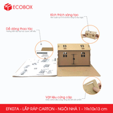  EFK07A - Nhà giấy lắp ráp bằng carton - Mẫu 1 - 19x10x13 cm 