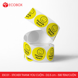  ESC01 - Cuộn Sticker Thank You tròn - Một thiết kế - 2.5cm - [500 tem/cuộn] 