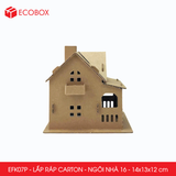  EFK07P - Nhà giấy lắp ráp bằng carton - Mẫu 16 - 14x13x12 cm 