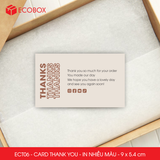  ECT06 - Combo 50 card Thank you - Thiệp cảm ơn - C300 - In nhiều màu - 9x5.4 cm 
