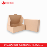 E73 - 25x20x6 cm - Combo 25 Hộp Carton Trơn Nắp Gài 