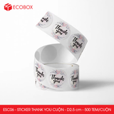  ESC06 - Cuộn Sticker Thank You tròn - Một thiết kế - 2.5cm - [500 tem/cuộn] 
