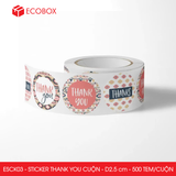  ESCK03 - Cuộn Sticker Thank You tròn - Nhiều thiết kế - 2.5cm - [500 tem/cuộn] 