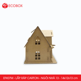  EFK07M - Nhà giấy lắp ráp bằng carton - Mẫu 13 - 14x12x13 cm 