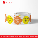  ESCK10 - Cuộn Sticker Thank You tròn - Nhiều thiết kế - 2.5cm - [500 tem/cuộn] 