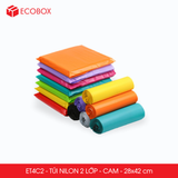  ET4C2 - 28x42 cm - Combo 100 túi nilon niêm phong đóng hàng - 2 lớp - Cam 