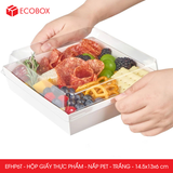  EFHP6T - Hộp giấy kraft thực phẩm - Nắp PET - Trắng - 14.5x13x6 cm 