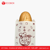  EFT1T3NN - Combo 100 túi bánh mì trắng in nâu đỏ - "Đầu bếp" - 24x9.5x4.5 cm 