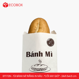  EFT1T2N - Túi bánh mì trắng in nâu - "Cối xay gió" - 24x9.5x4.5 cm 