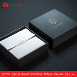  EDTT04 - Combo 50 decal Thank You tròn - Trắng - In nâu - 2.5cm [50 cái/pack] 