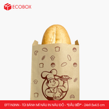  EFT1N3NN - Túi bánh mì nâu in nâu đỏ - "Đầu bếp" - 24x9.5x4.5 cm 