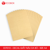  EDT01D - Decal giấy da bò A4 - 50 tờ/ xấp 