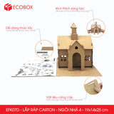  EFK07D - Nhà giấy lắp ráp bằng carton - Mẫu 4 - 19x14x25 cm 