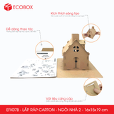  EFK07B - Nhà giấy lắp ráp bằng carton - Mẫu 2 - 16x15x19 cm 