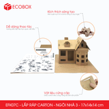  EFK07C - Nhà giấy lắp ráp bằng carton - Mẫu 3 - 17x14x14 cm 