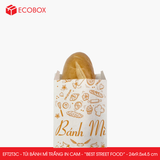  EFT2T3C - Combo 100 túi bánh mì trắng in cam - "Best street food" - 24x9,5x4,5 cm 