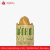  EFT2V5X - Túi bánh mì vàng in xanh - "Best street food" - 24x9,5x4,5 cm 