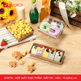  EFHP7N - Hộp giấy kraft thực phẩm - Nắp PET - Nâu - 19.5x9x6 cm 