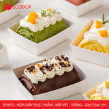  EFHP3T - Hộp giấy kraft thực phẩm - Nắp PET - Trắng - 20x12.5x6 cm 