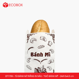  EFT1T5N - Combo 100 túi bánh mì trắng in nâu - "Giỏ bánh mì" - 24x9.5x4.5 cm 
