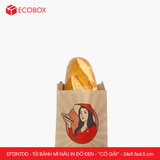  EFT2N7DD - Combo 100 túi bánh mì nâu in đỏ đen - "Cô gái" - 24x9,5x4,5 cm 