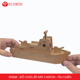  EFK06F - Tàu chiến lắp ráp bằng carton - 21x7x10 cm 