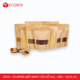  ETZ1N - 10x15cm - Combo 25 túi Zipper giấy Kraft cửa sổ full - Nâu 