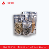  ETZ6B - 22x32cm - Combo 25 túi Zipper nhôm ghép - Bạc 