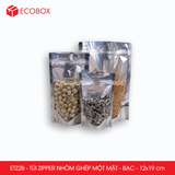  ETZ2B - 12x19cm - Túi Zipper nhôm ghép - Bạc 