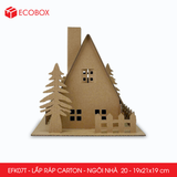  EFK07T - Nhà giấy lắp ráp bằng carton - Mẫu 20 - 19x21x19 cm 
