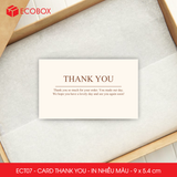  ECT07 - Combo 50 card Thank you - Thiệp cảm ơn - C300 - In nhiều màu - 9x5.4 cm 