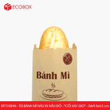  EFT1N2NN - Combo 100 túi bánh mì nâu in nâu đỏ - "Cối xay gió" - 24x9.5x4.5 cm 