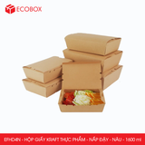  EFHD4N - Combo 25 hộp giấy kraft thực phẩm - Nắp đậy - Nâu - 1600 ml 