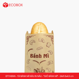  EFT1N5NN - Combo 100 túi bánh mì nâu in nâu - "Giỏ bánh mì" - 24x9.5x4.5 cm 