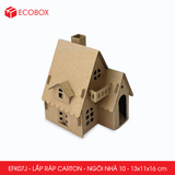  EFK07J - Nhà giấy lắp ráp bằng carton - Mẫu 10 - 13x11x16 cm 