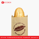  EFT1N1NN - Combo 100 túi bánh mì nâu in nâu đỏ - "Xe bánh mì" - 24x9.5x4.5 cm 