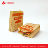  EFT21C - Túi giấy đựng burger - Vàng - In cam - "Nguyên liệu" - 20x13.5x5.5 cm 