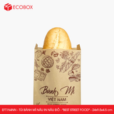  EFT1N4NN - Combo 100 túi bánh mì nâu in nâu đỏ - "Best street food" - 24x9.5x4.5 cm 