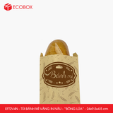  EFT2V4N - Combo 100 túi bánh mì vàng in nâu - "Bông lúa" - 24x9,5x4,5 cm 