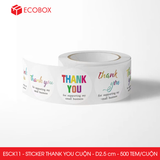  ESCK11 - Cuộn Sticker Thank You tròn - Nhiều thiết kế - 2.5cm - [500 tem/cuộn] 