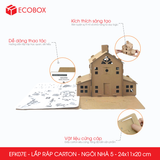  EFK07E - Nhà giấy lắp ráp bằng carton - Mẫu 5 - 24x11x20 cm 