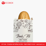  EFT1T4N - Combo 100 túi bánh mì trắng in nâu - "Best street food" - 24x9.5x4.5 cm 