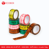  EBK3E - 4.8cm - Block 6 cuộn/1.2kg - Băng keo HÀNG DỄ VỠ màu xanh lá đen 