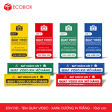  EDV1XD - Tem dán quay video - Xanh dương in trắng - 10x5 cm 