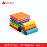  ET4TX2 - 28x42 cm - Combo 100 túi nilon niêm phong đóng hàng - 2 lớp - Trắng xám 